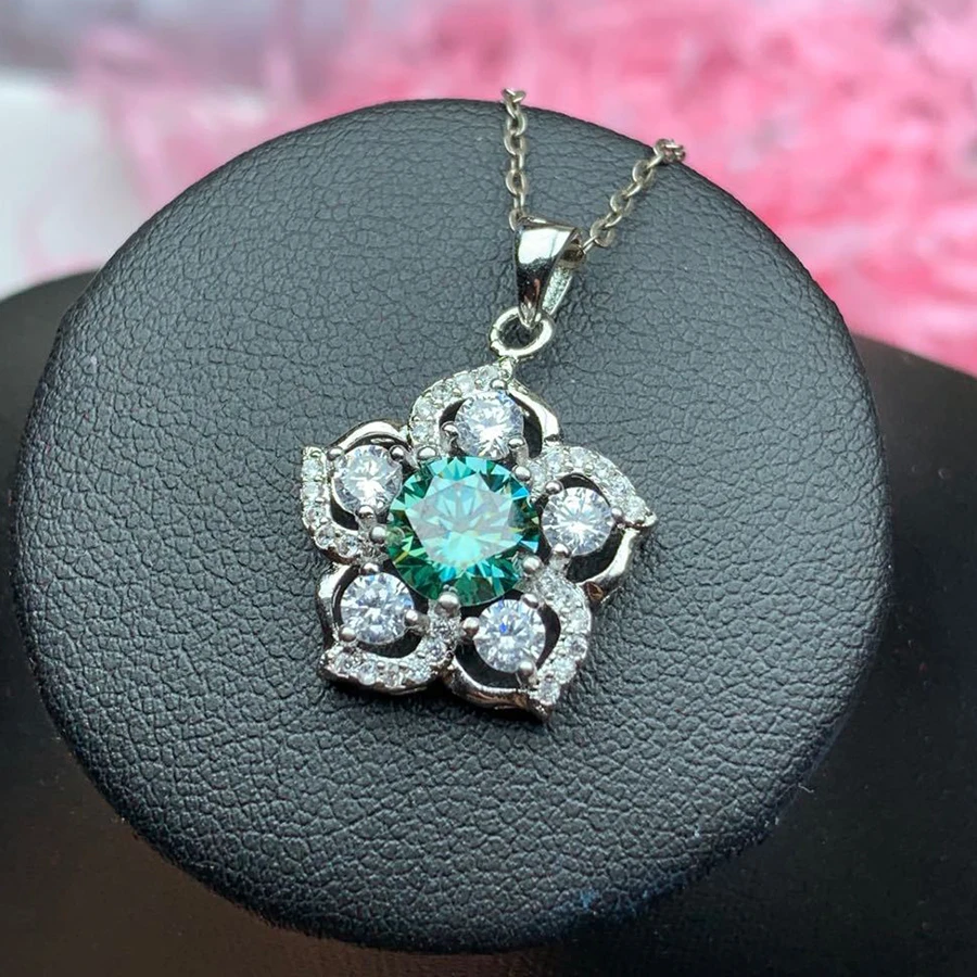 

Luomansi 1 Carat Moissanite Pendant Necklace Woman Jewelry 100%-S925 Sterling Silver Necklace Party Accessories With Certificate