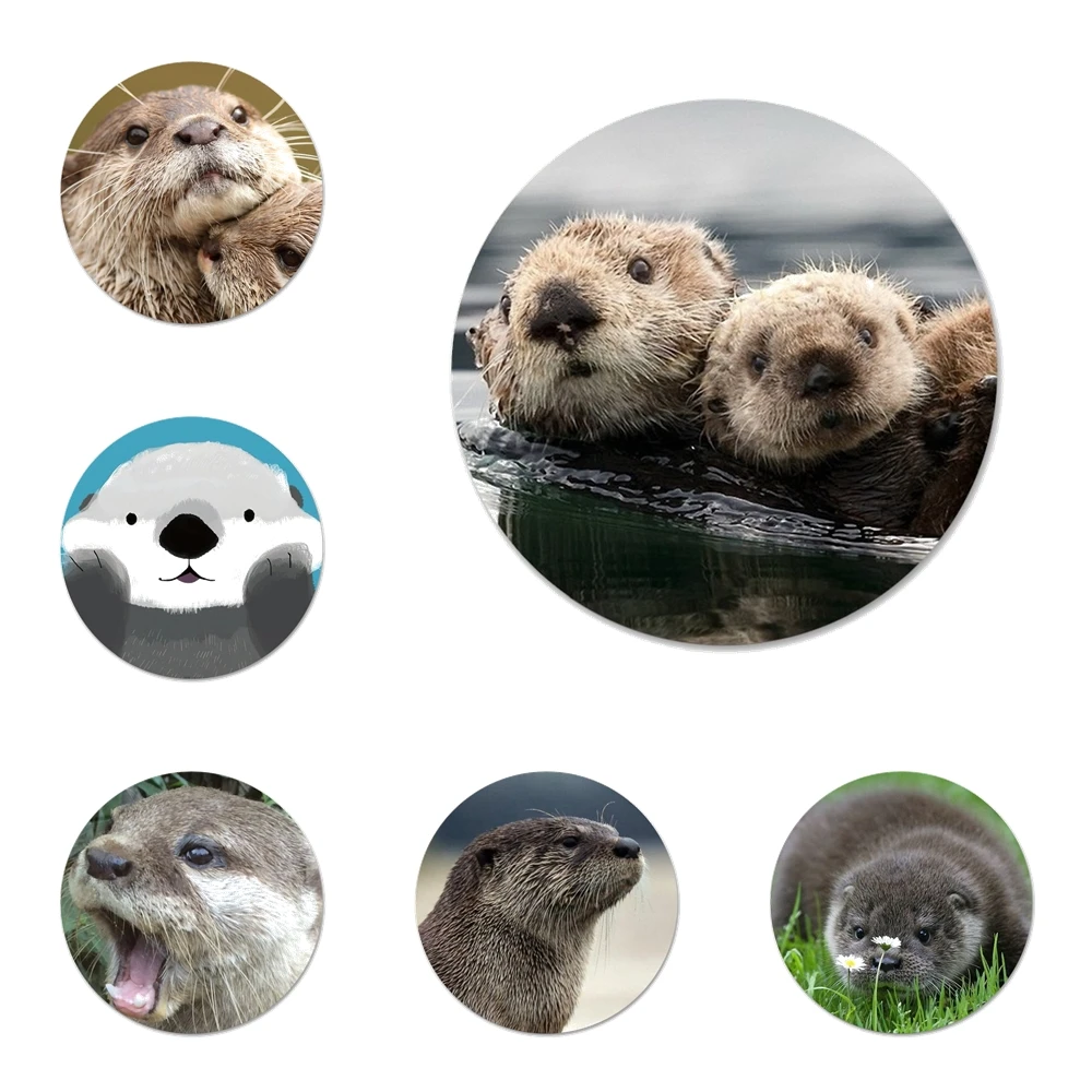 

Animal otter Bling Cute Badge Brooch Pin Accessories For Clothes Backpack Decoration gift