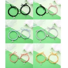 Браслеты магнитные в форме сердца для пар, браслеты для влюбленных с расстоянием для женщин и мужчин, плетеная веревка с ключом, минималистичные украшения в подарок, 2 шт.