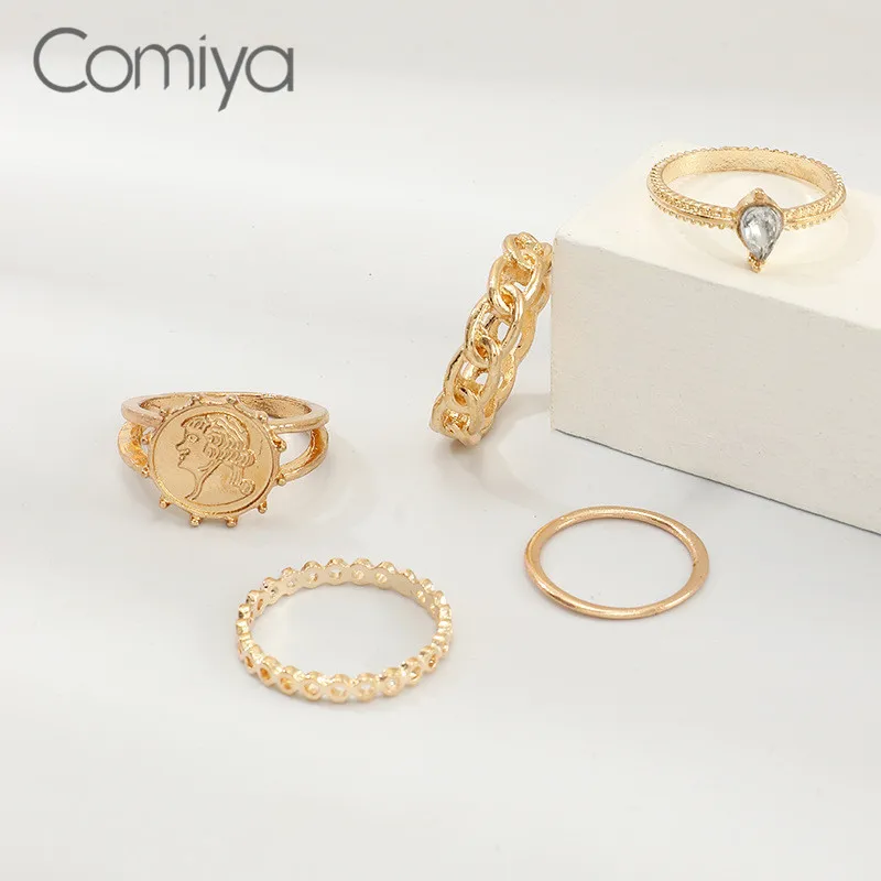 Женские кольца Comiya корейские золотистого цвета аксессуары из цинкового сплава массивные круглые подвески