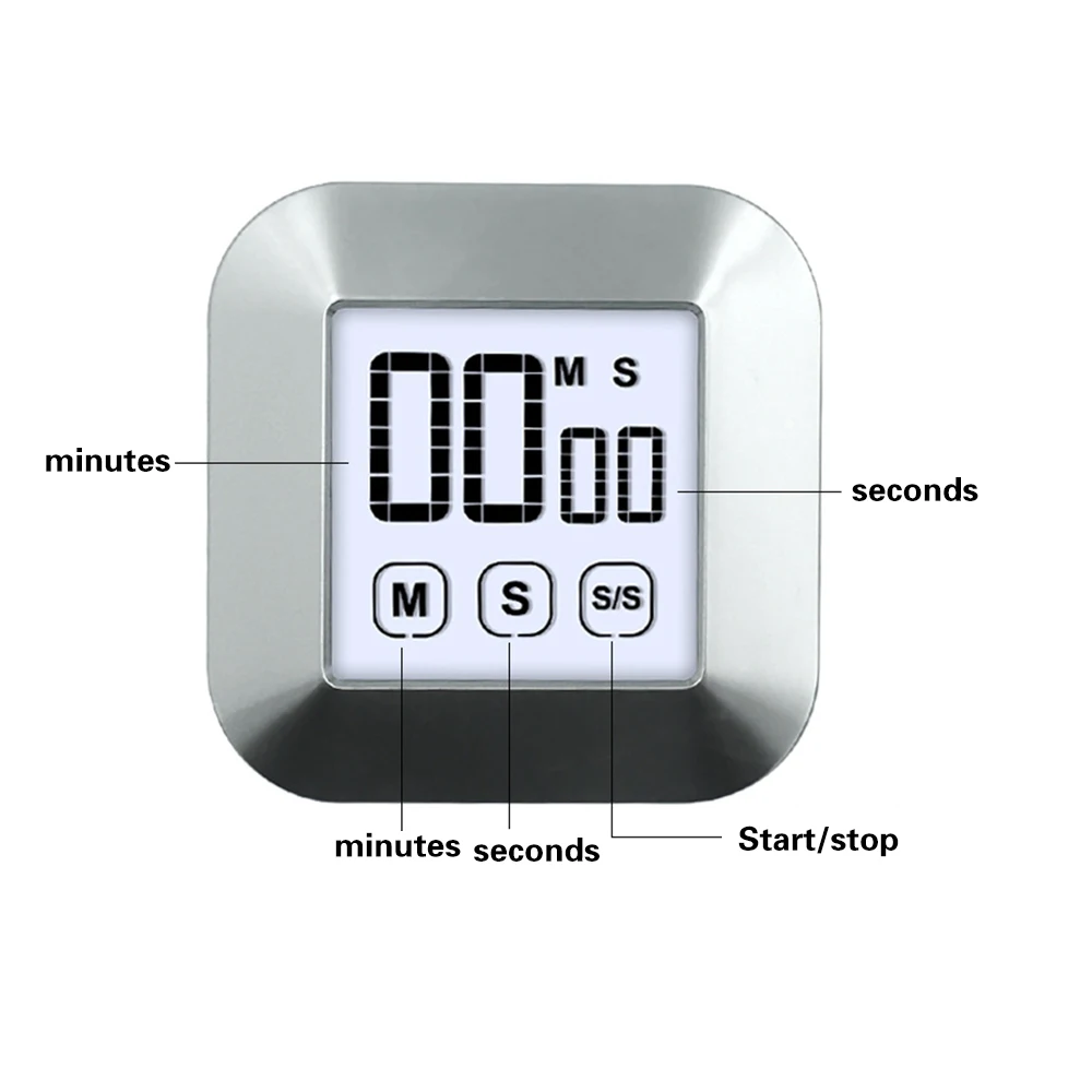 

Цифровой кухонный таймер со светодиодный Ной подсветкой, цифровой таймер для приготовления пищи, магнитные часы для приготовления пищи, ду...