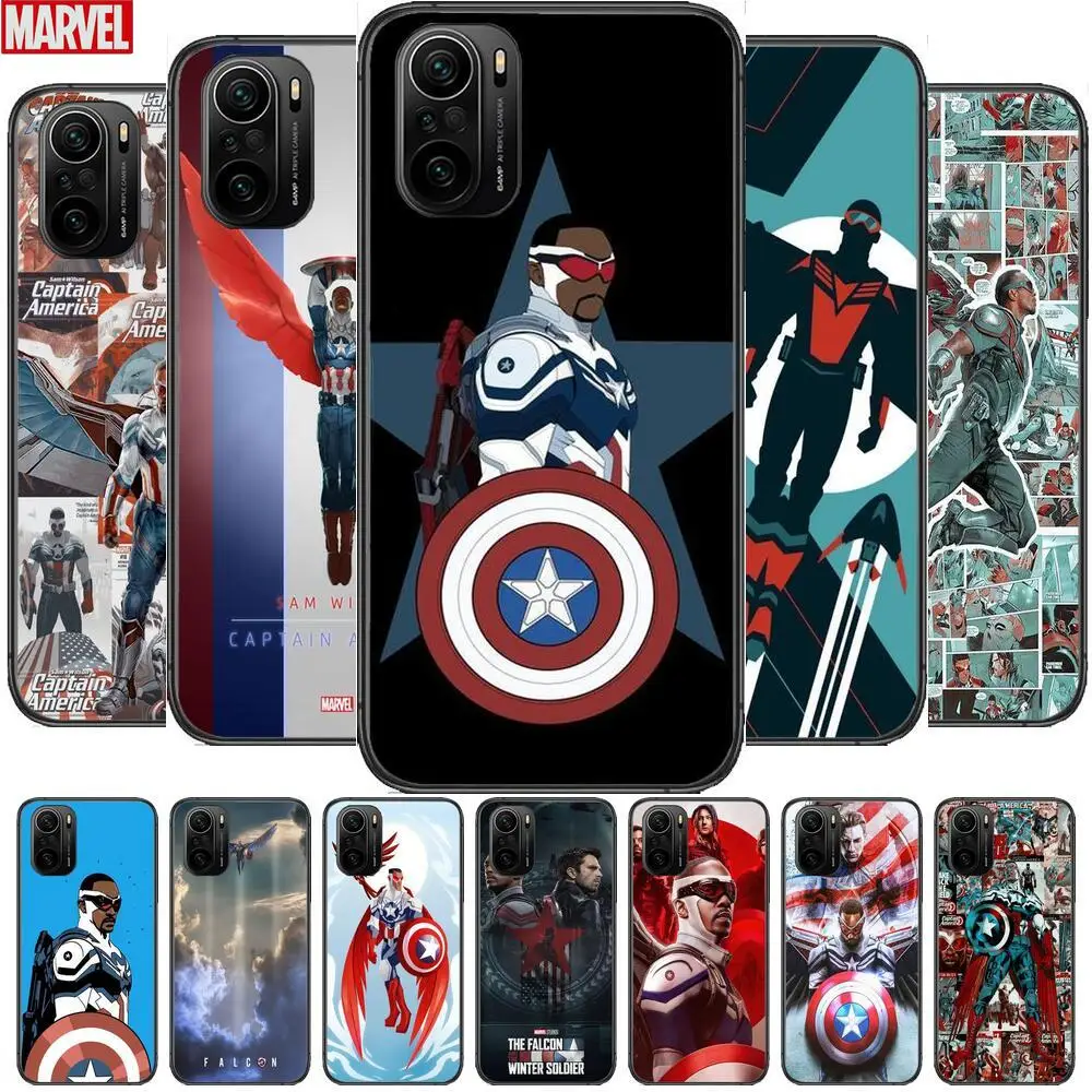 

Falcon Marvel Phone Case For xiaomi redmi POCO F1 F2 F3 X3 Pro M3 9C 10T Lite NFC Black Cover Silicone Back Prett mi 10 ultra co