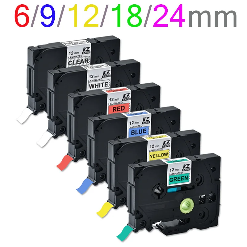 6 комплектов комбинированных лент tz совместимых с Tz231 tz131 tz221 tz241 tz251 tz631 tz121 tz141 tz151