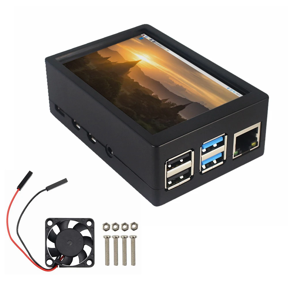 

Чехол для Raspberry Pi 4 Model B из АБС-пластика, черный корпус, пластиковая прецизионная коробка с ЖК-экраном 3,5 дюйма или вентилятором для Raspberry Pi 4