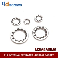 316 m3 m20 internal serrated locking stainless steel gasket anti loosening washer din6798
