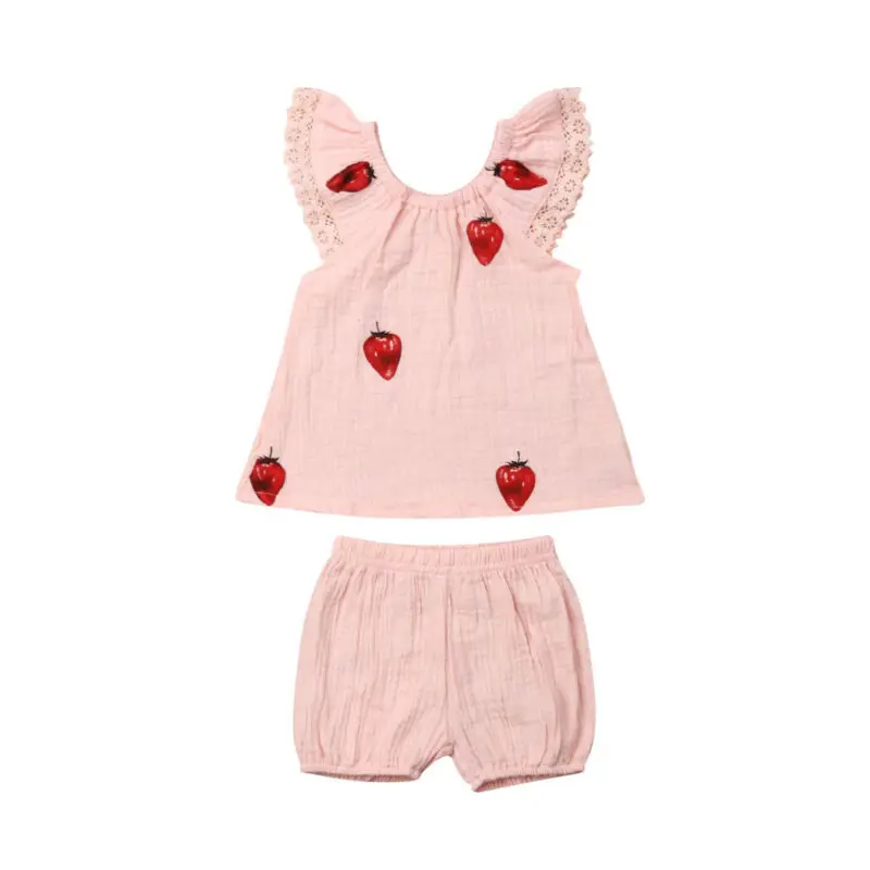 Детская одежда для новорожденных девочек с рюшами футболка без рукавов топы и