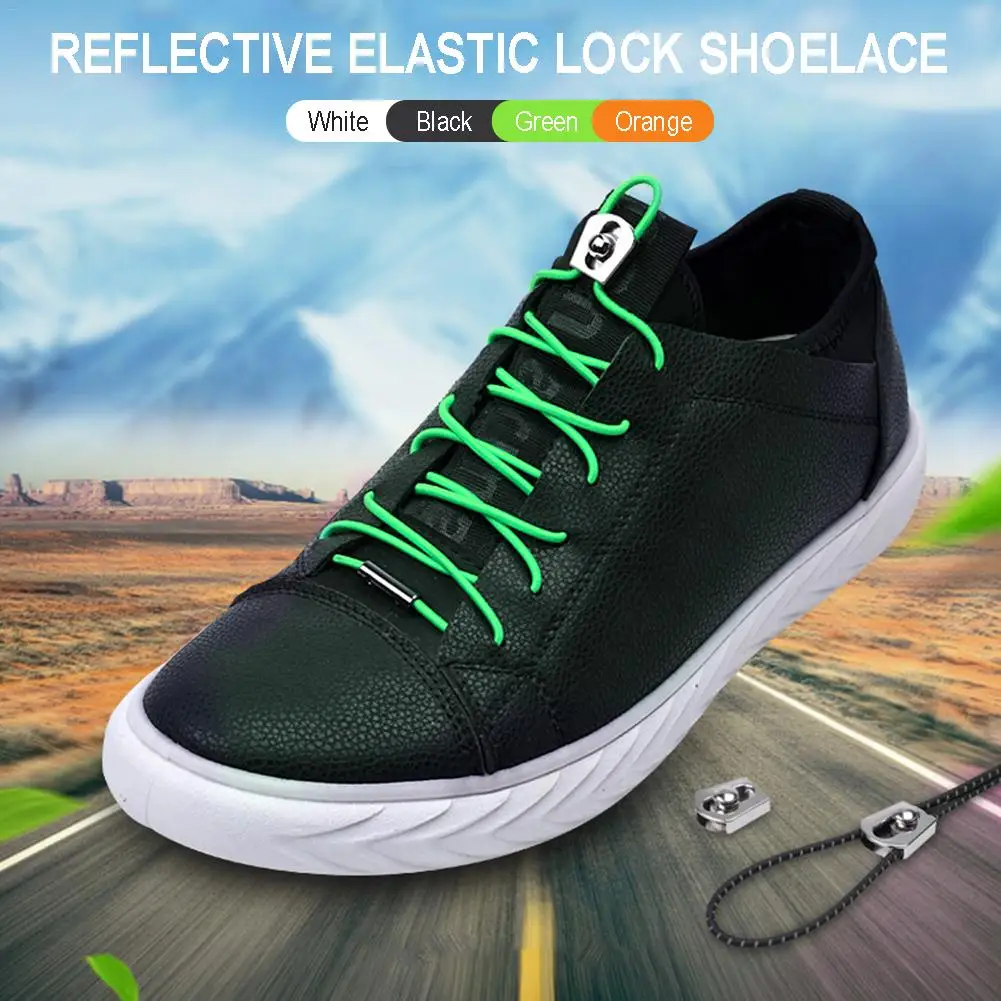 1 пара 4 цвета шнурки для кроссовок светоотражающий эластичный замок не