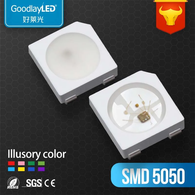 Светодиодный чип WS2812 5050 RGB + WS2811 IC встроенный диод PLCC6|Светодиодные ленты| |