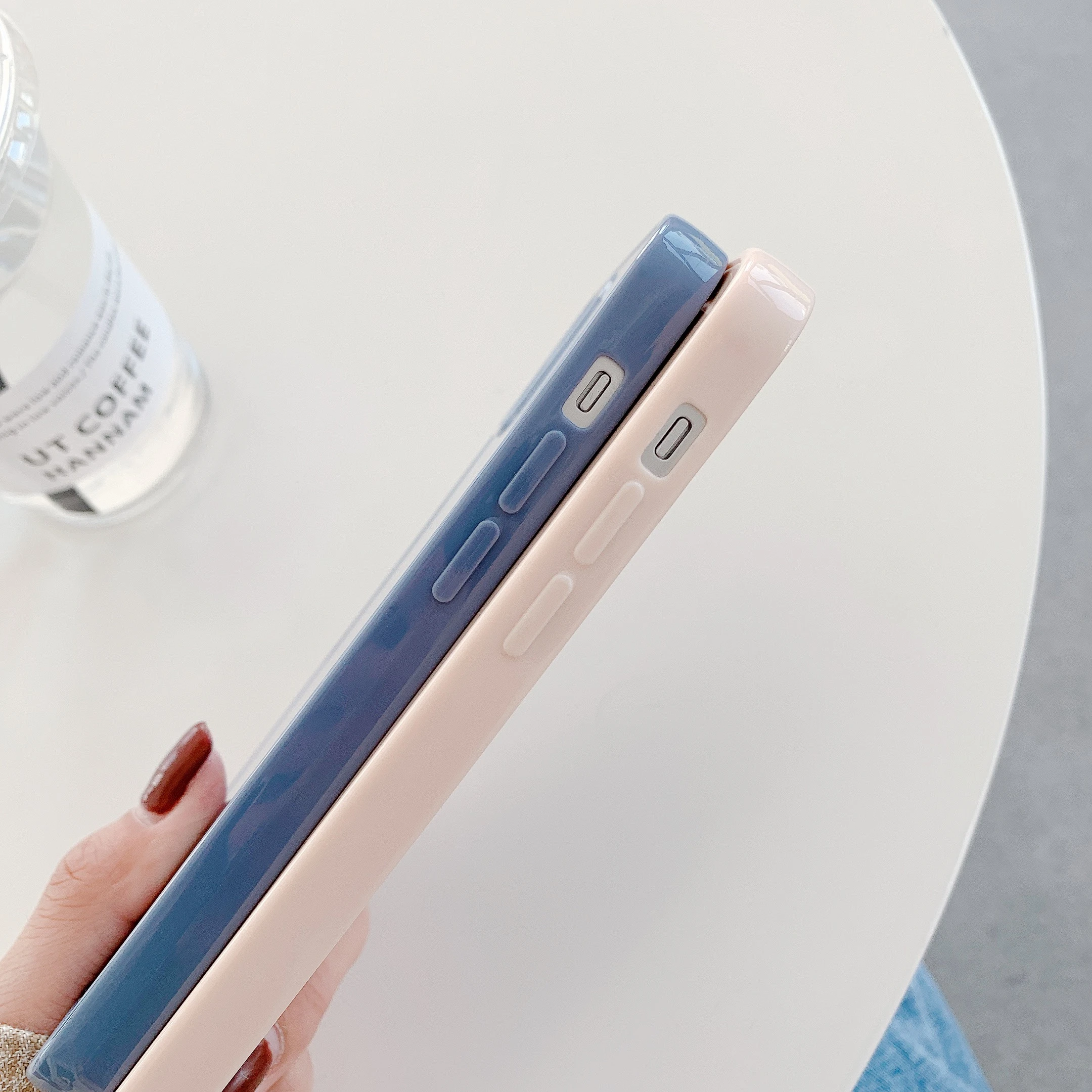 

Right angle Phone Case For iPhone 12 11 11Pro Max XR XS Max X 7 8 Plus SE2 Candy Back Cover