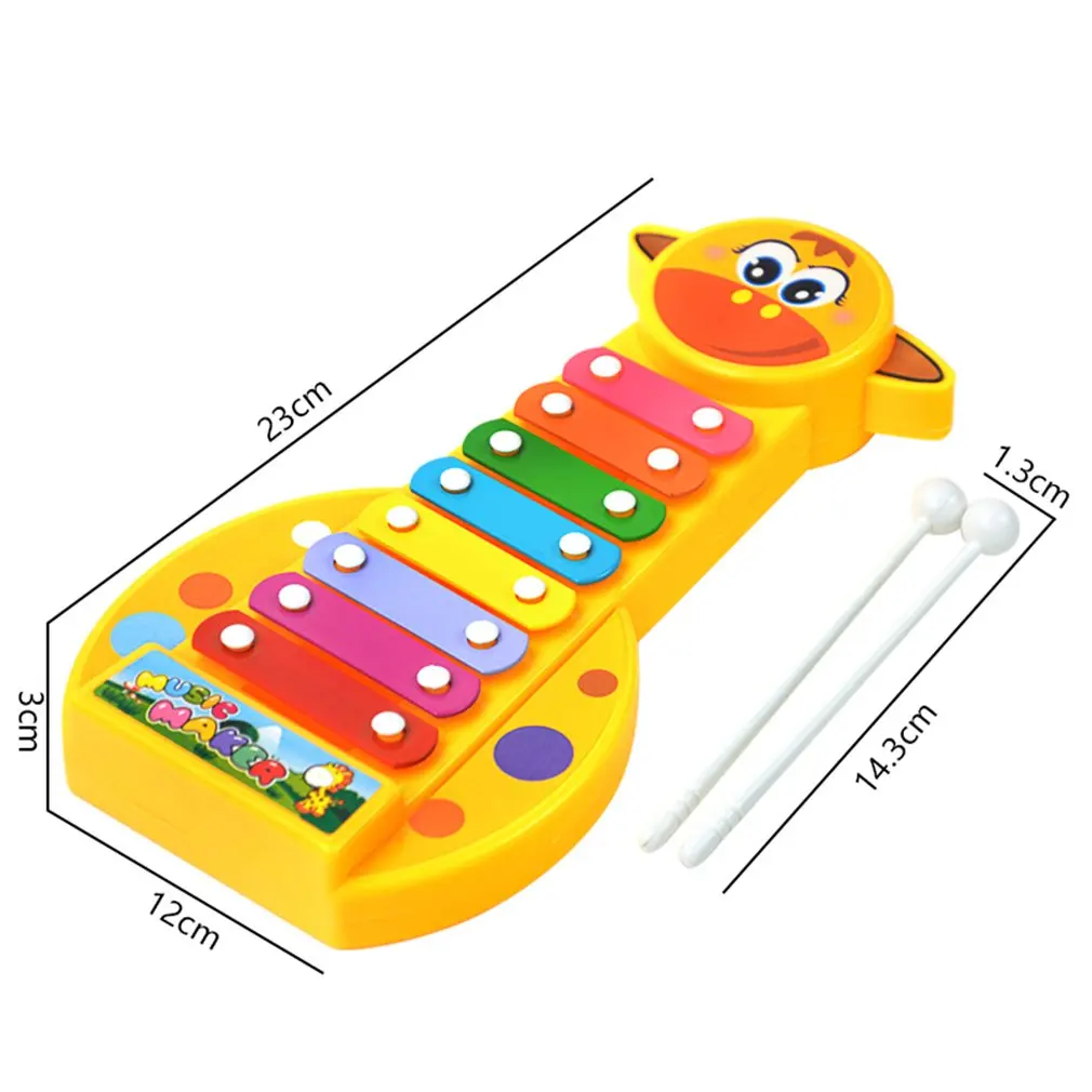 Детский ранний музыкальный инструмент 8 нот милый жираф ручная ножка пианино со