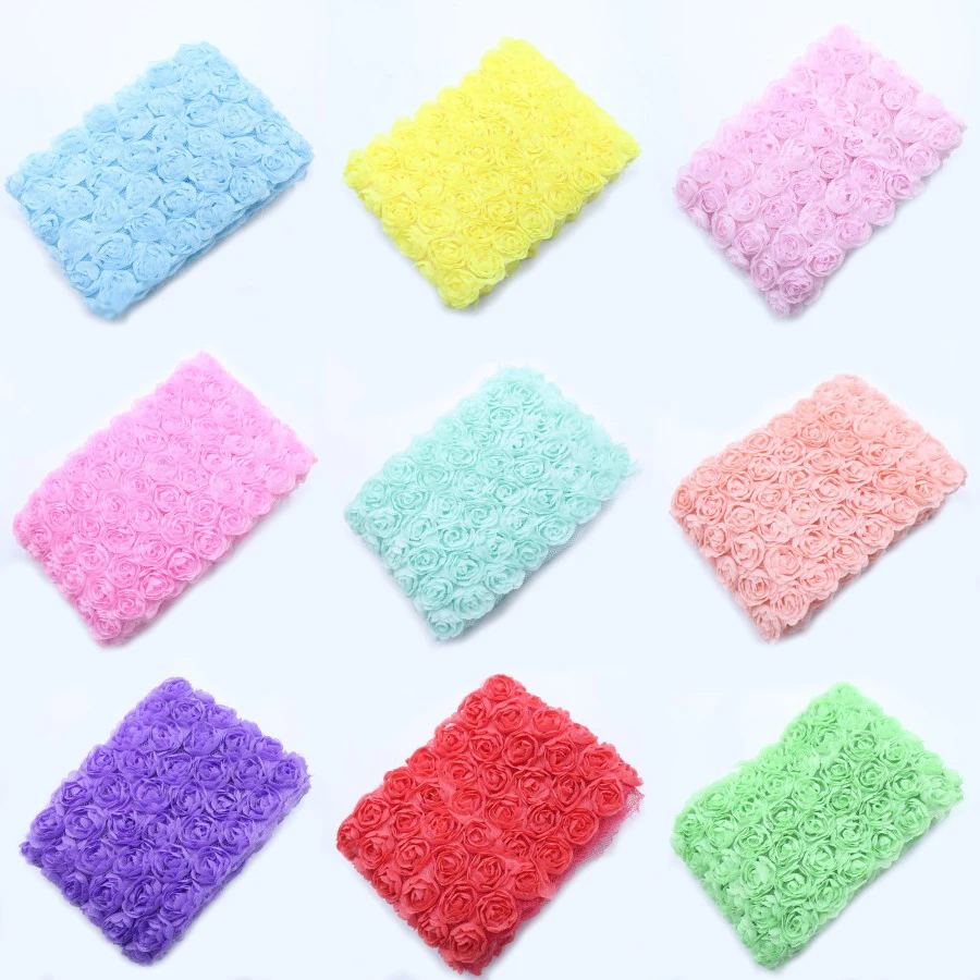 1 м/лот 6 рядов шифоновая кружевная отделка с розами тканевая лента аксессуары для