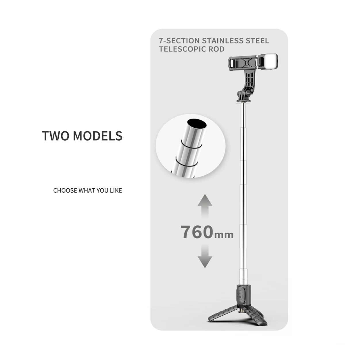Беспроводная мини-селфи-палка FANGTUOSI 152 мм складной мини-штатив с заполсветильник