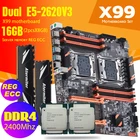 Двойная материнская плата X99 DDR4 с 2011-3 XEON E5 2620 V3 * 2 с 2*8 ГБ = 16 Гб 2400 МГц REG ECC Память RAM Combo Kit USB