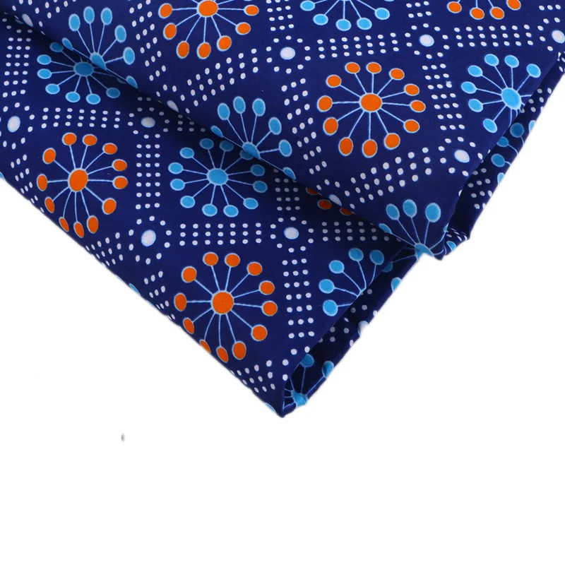 Африканская ткань Анкара восковая 6 ярдов красная и синяя с цветочным принтом 2019