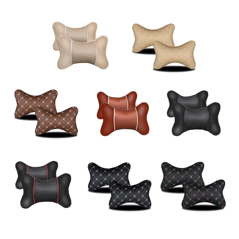 

2pcs/set Car Neck Pillow Universal Automobile Head Neck Rest Cushion Relieve Fatigue Neck Support Breathable Headrest