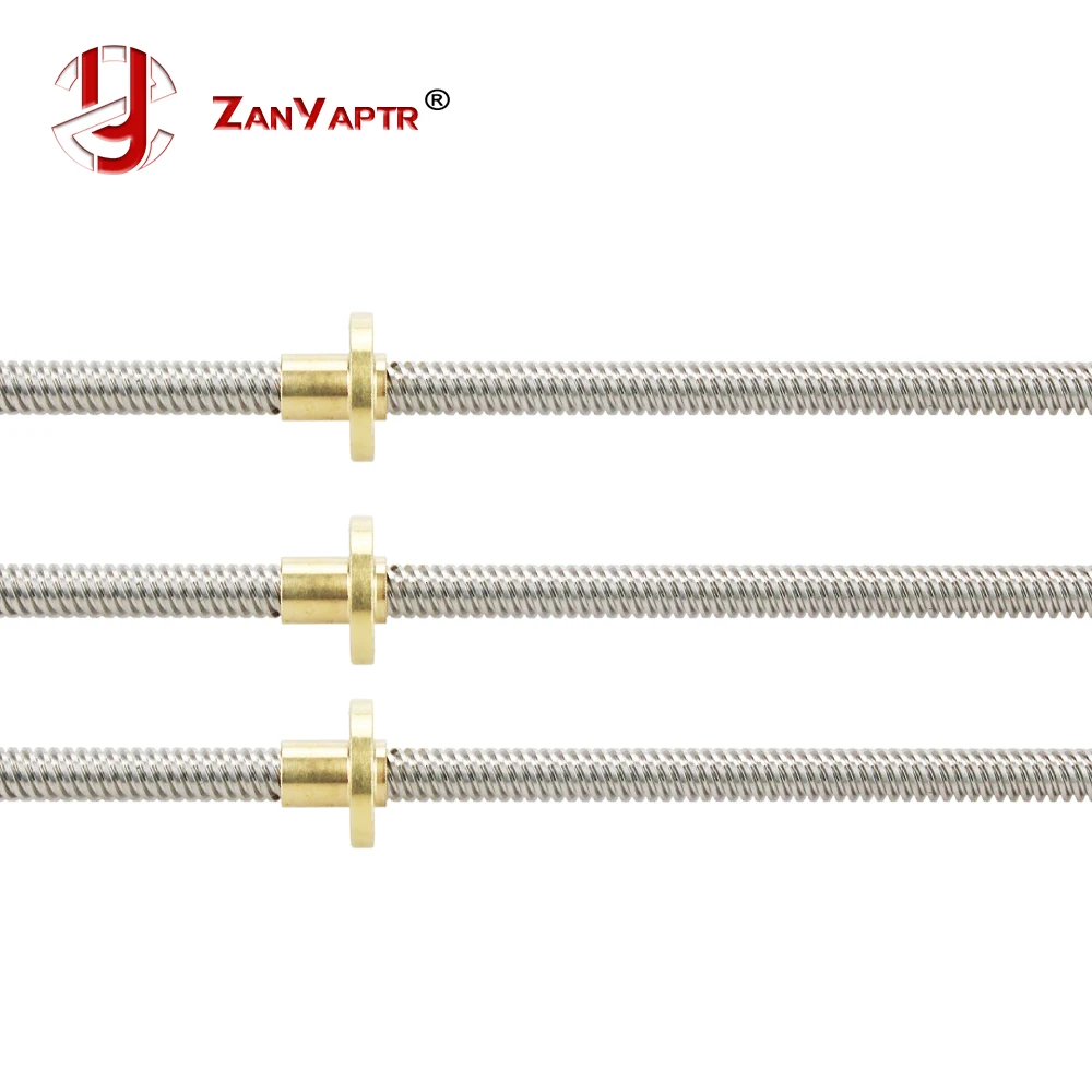 3 шт. T8 8 мм выводной винт 300 трапециевидный шпинделя с шт латунной медной гайкой