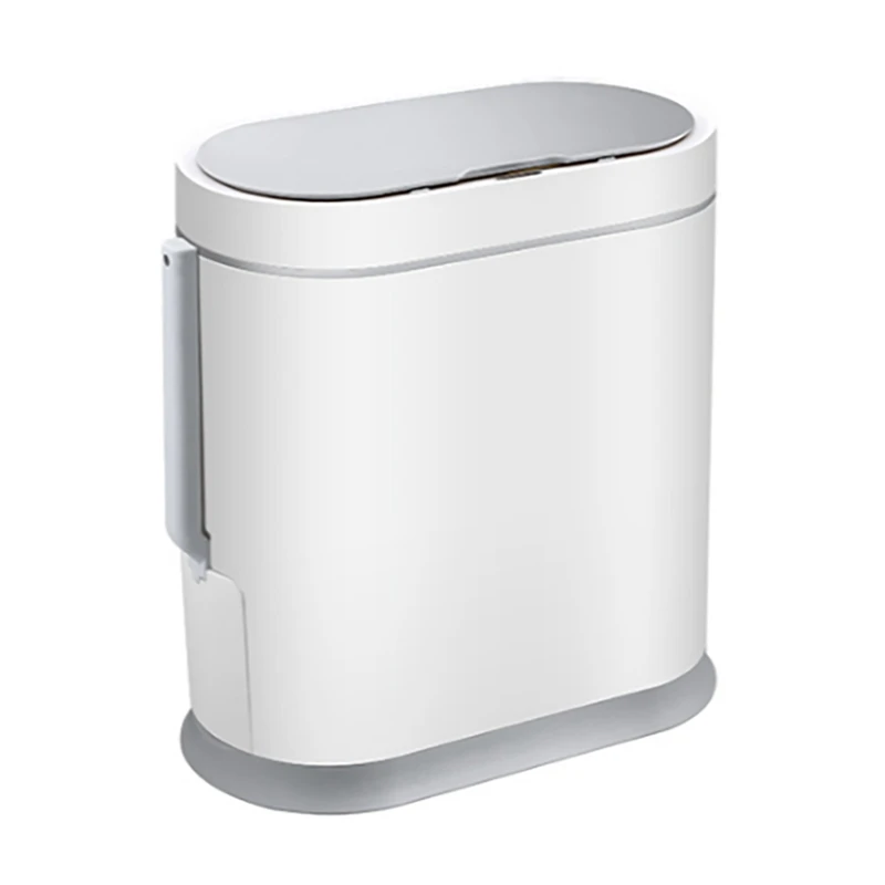 

8L Smart Sensor Trash Can Electric with Cover Toilet Brush Integrated Paper Basket Trash Bin for Household Bathroom