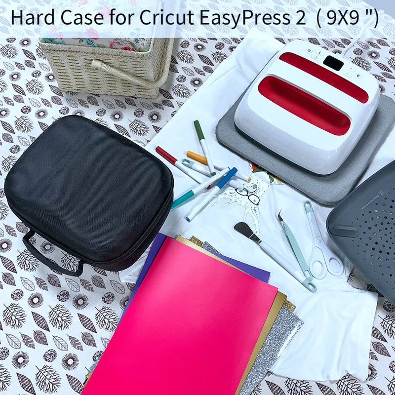 Водонепроницаемый ударопрочный чехол из ЭВА для Cricut EasyPress 2 (9x9 дюймов) черный |