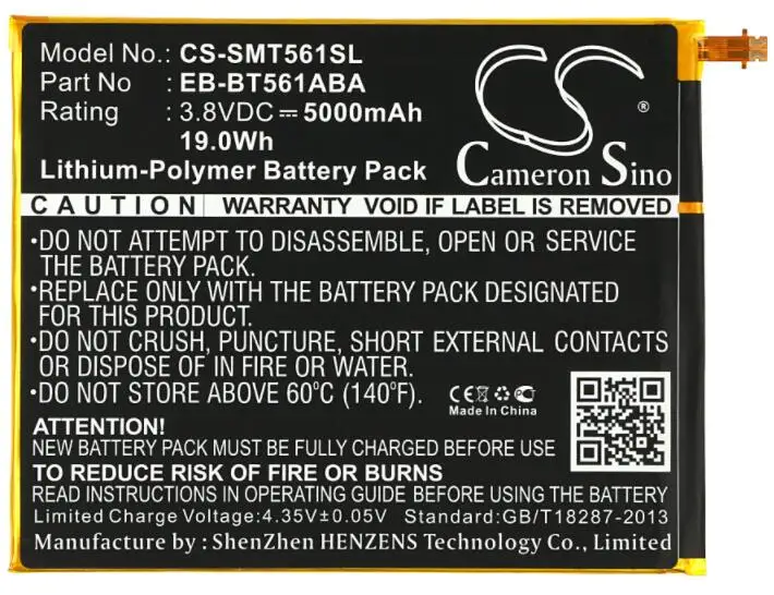 Cameron sino 5000 мА/ч батарея для Samsung Galaxy Tab E уголок издание 9 6 SM T560 T561 T565 EB BT561ABA