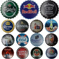 whiskeybeerwine bottle cap metal tin signs plaques home pub bar wall decor shabby chic vintage plate art poster