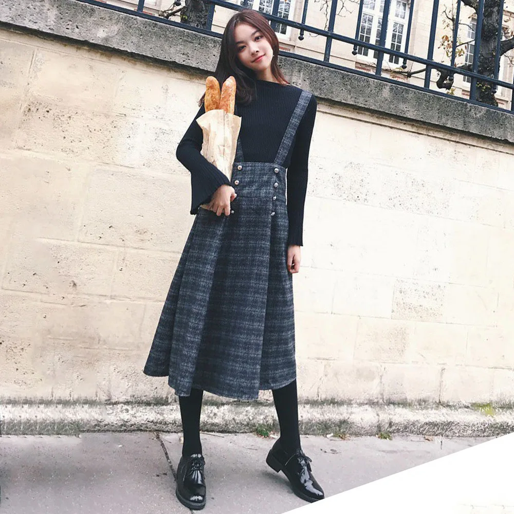 

Женский комплект из двух предметов, Повседневный свитер на бретельках с круглым вырезом и длинным рукавом, Осень-зима 2021