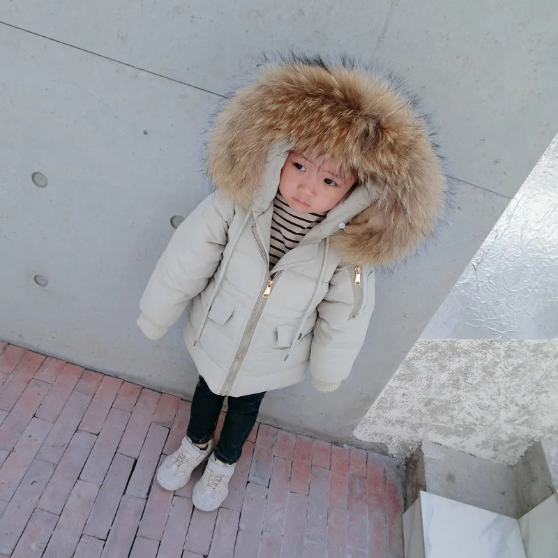 Коллекция 2019 года зимние куртки детские пуховики для девочек парки с капюшоном