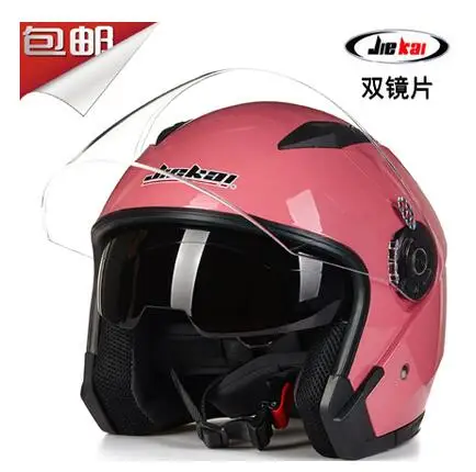 Новый мотоциклетный шлем JIE KAI 512 # с двумя линзами мужской и женский полушлем