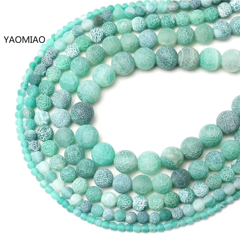 Круглые матовые бусины зеленого цвета россыпью для самостоятельного