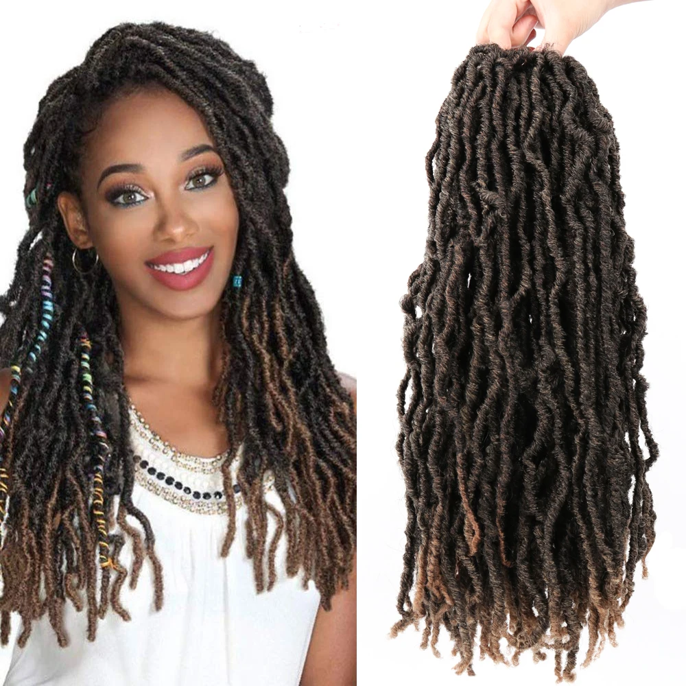 

MODERN QUEEN 18 Inches Soft Locs Crochet Braids Hair Nu Locs Crochet Hair for Women Colors Goddess Faux Locks Hair Extensions