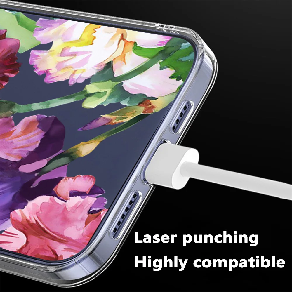 

Cute Plant For iPhone 12 Pro Case Flower Phone Case For iPhone 12 11 Pro Max XR X XS Max 7 8 6 6S Plus Soft TPU Phone Cover Capa