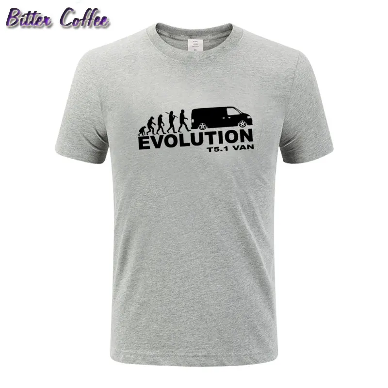 Мужская хлопковая футболка с коротким рукавом принтом эволюция автомобиля |
