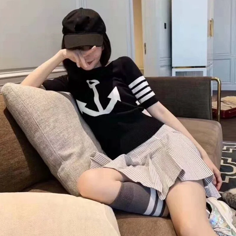 

T-shirt women 2021 new summer pure cotton knitted sweater short sleeve women casual plus size tops round neck pullover tees
