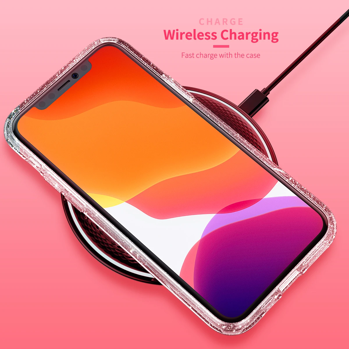 ROCK Мерцающий Порошок прозрачные телефонные чехлы для iPhone 11 XI R Max Bling Star Блестящий мягкий TPU блестящий чехол Coque Funda