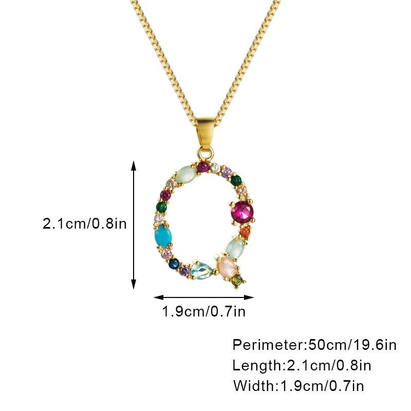 A Z заглавной буквы кулон красочные Стразы инкрустированные женское ожерелье