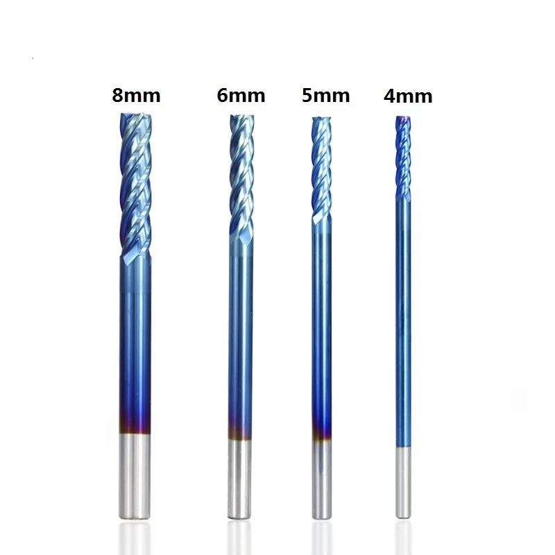 

Фреза из сплава карбидная Вольфрамовая сталь, плоская, синяя, 4 канавки, 4/5/6/8 мм