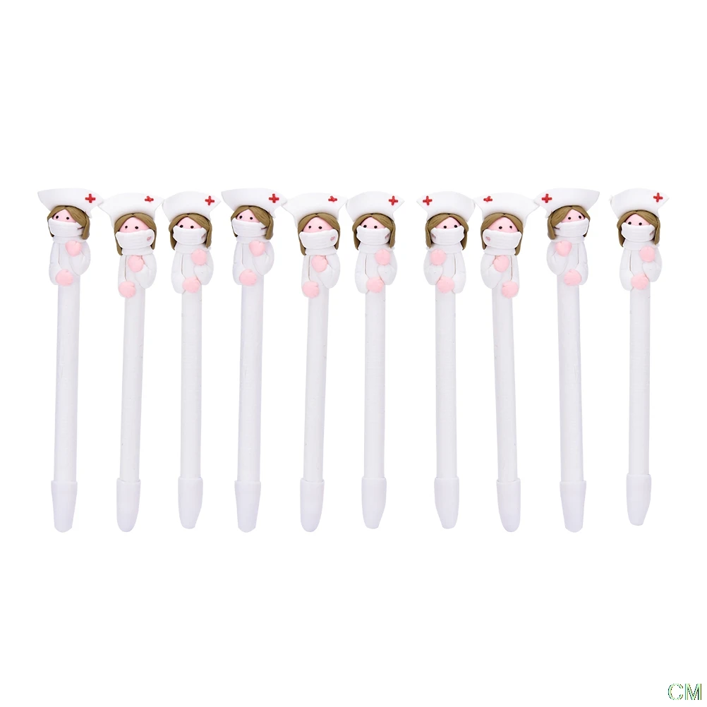 

High Quality 10pcs/lot Creation Ball Pen Cute Cartoon Doctor Nurse Fruits And Vegetables Ball Pen Gel Pen