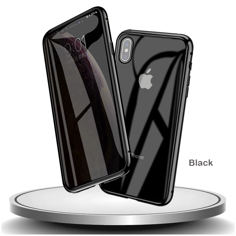 Анти-писк Магнитный чехол для телефона для iPhone XR XS Max X XS 7 8 6 6S Plus защита экрана из закаленного стекла