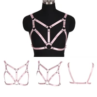 rivet accessories elastic bondage tops cage bra sexy lingerie harness women exotic costumes halloween rave gothic style fetish