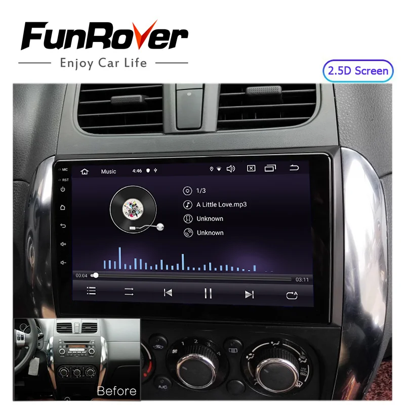 Автомобильный мультимедийный dvd плеер FUNROVER 2 Гб ОЗУ android 9 0 2.5D + IPS gps навигация для