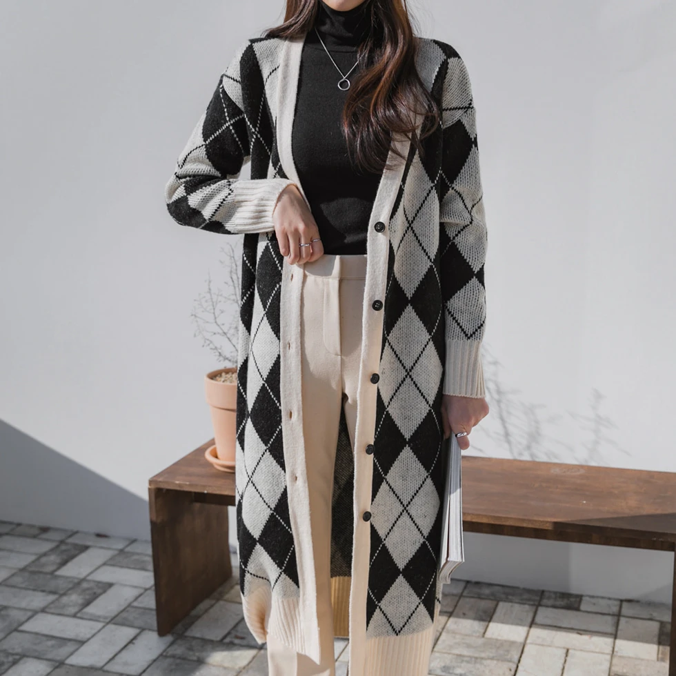 

Кардиган женский удлиненный, свободный, Осень-зима 2020