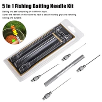 5 in 1 carp fishing baiting needle rigging bait needle kit tool set bait boilie drill stringer needle non slip aluminum handle