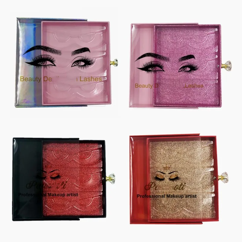 

10/20/50/set 3 Pairs Eyelash Case with Tray Bulk Mink Eyelashes Custom Box Packaging Empty Mink Lash Box Lash Extension Case