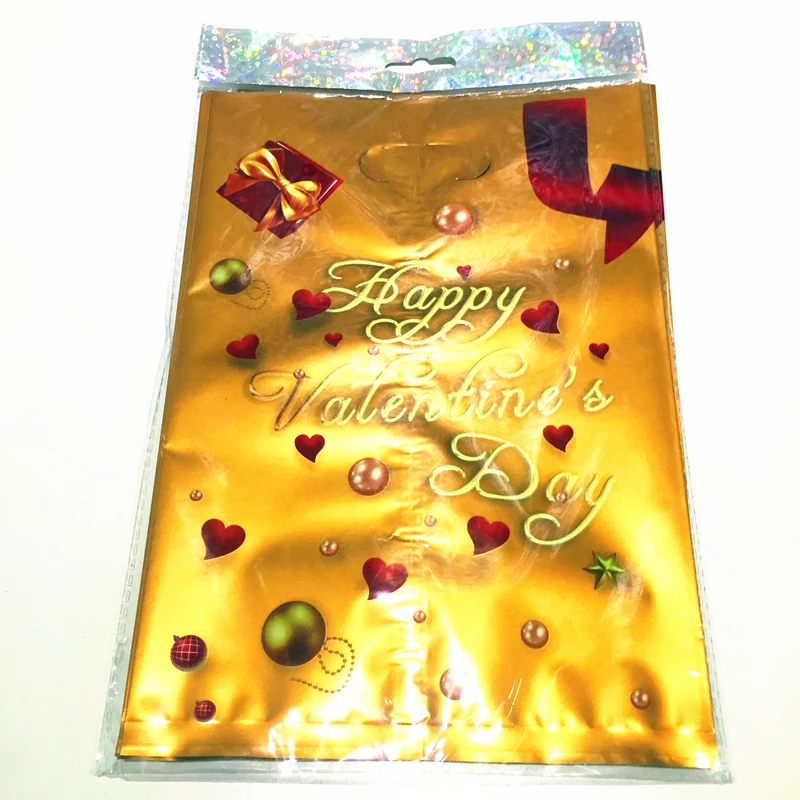 B5-gold 10 шт. 17x25 см алюминиевый пластиковый пакет с ручками для дня рождения, рождественской вечеринки, свадьбы, утолщенный бутик, подарок, посылка для покупок - Цвет: B5-gold