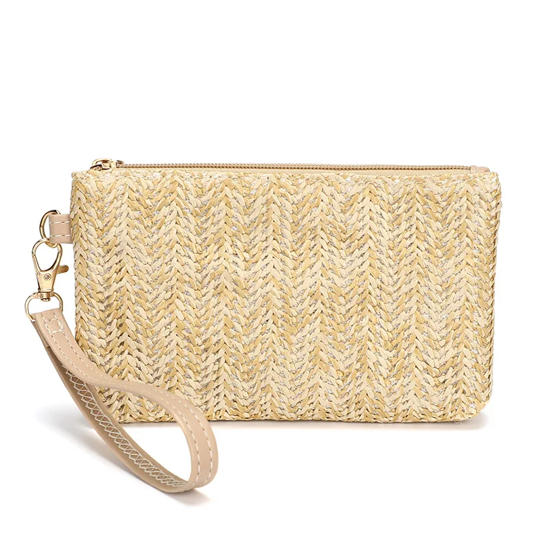 

Woven Handbag Women Fashion Braiding Phone Bag Wallet Female Minimalism Wristlet Coin Purse Large Capacity Change Purse Clutch