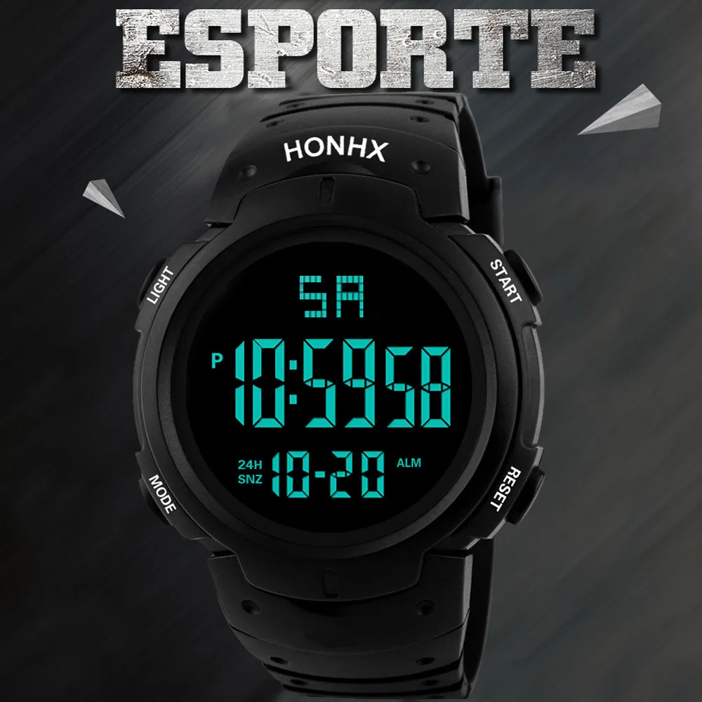 

Waterproof Men Boy Lcd Digital Stopwatch Date Rubber Sport Wrist Watch Multifunction Regarder Relgio Esportivo 2021