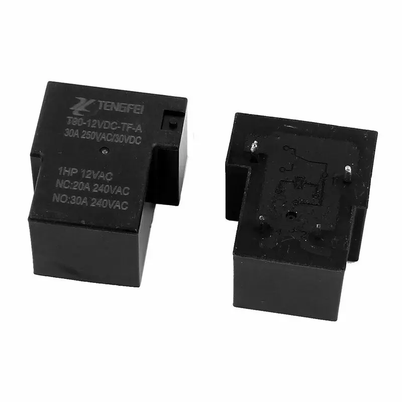2Pcs DC12V 30A 4 Terminal SPST NO Rice Cooker Dedicated Mini Power Coil Relay