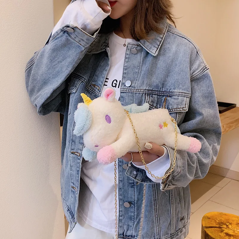 Корейская версия плюшевая кукла с супер единорогом бархатная сумка для девушек