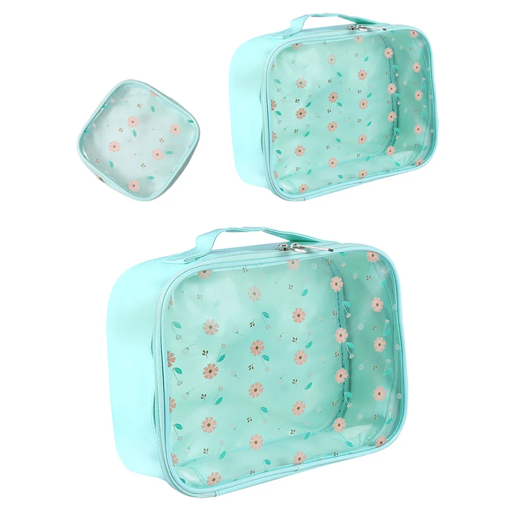 

3Pcs Toiletry Bags with Handle Strap Portable Travel Cosmetic Storage Pouches