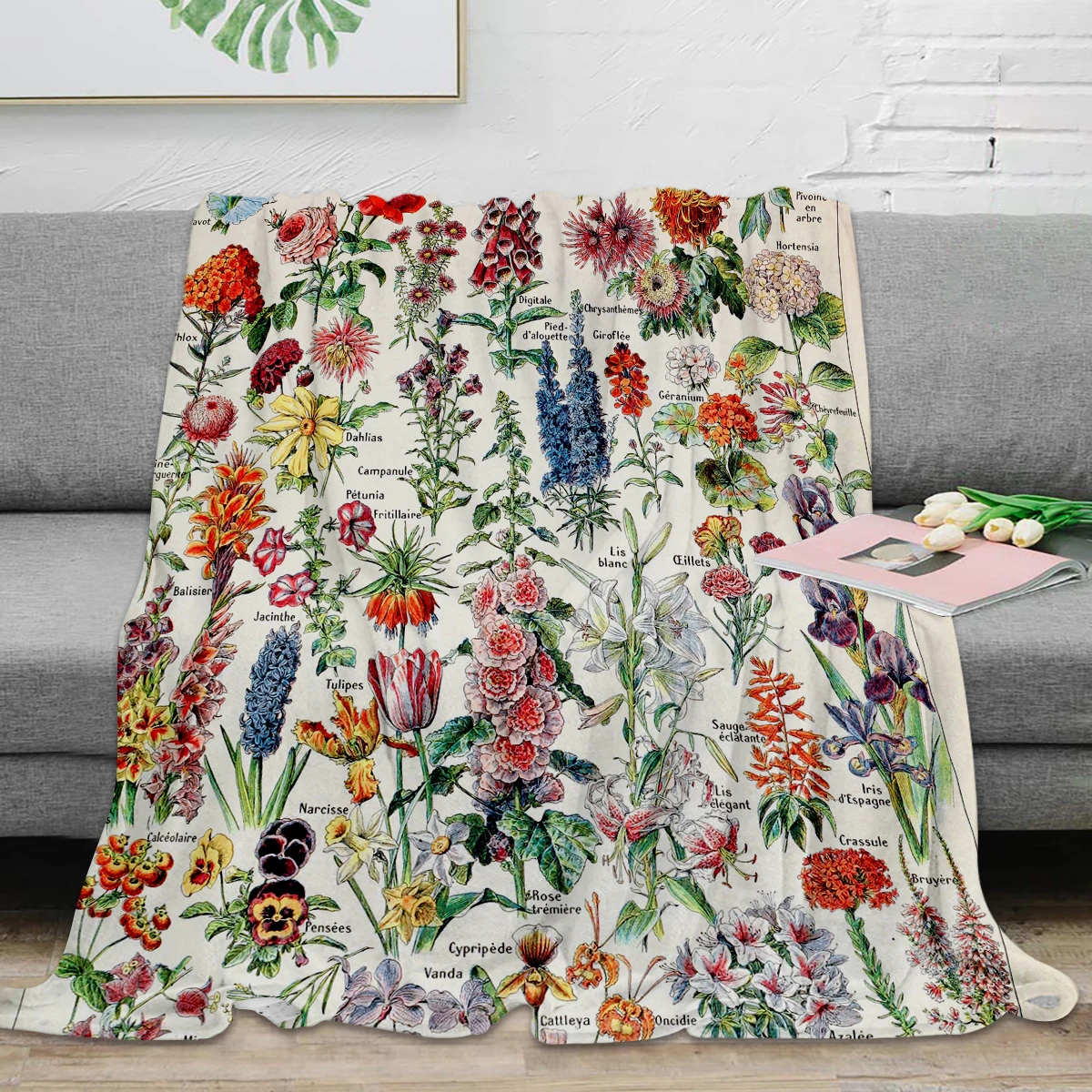 

New Adolphe Millot Fleurs Pour Tous French vintage poster Throw Blanket Warm Microfiber Blanket Flannel blanket