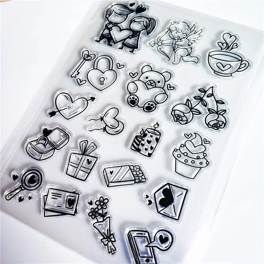 Горячая продажа Мишка значок прозрачный штамп/силиконовый валик для